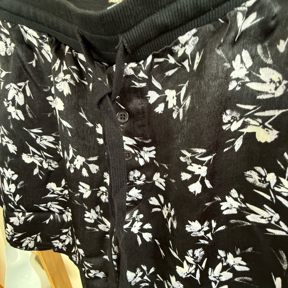 Bare Necessities Black/White Floral Short & Three Black Tops Lounge PJs - Picture 14 of 16